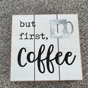 Rustic White and Black Coffee Sign